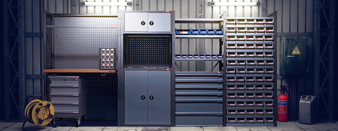 SHUTER(シューター)の作業台、引出し、パーツボックス