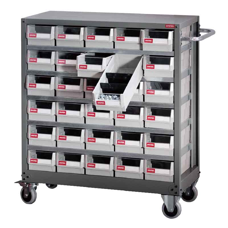 ABS樹脂の引出しが便利なスチール製収納棚NHD-530